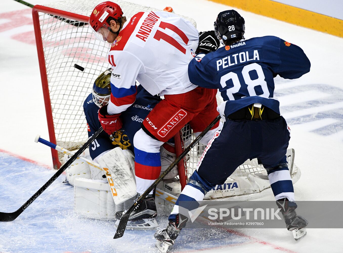 Ice hockey. Channel One Cup. Russia vs. Finland