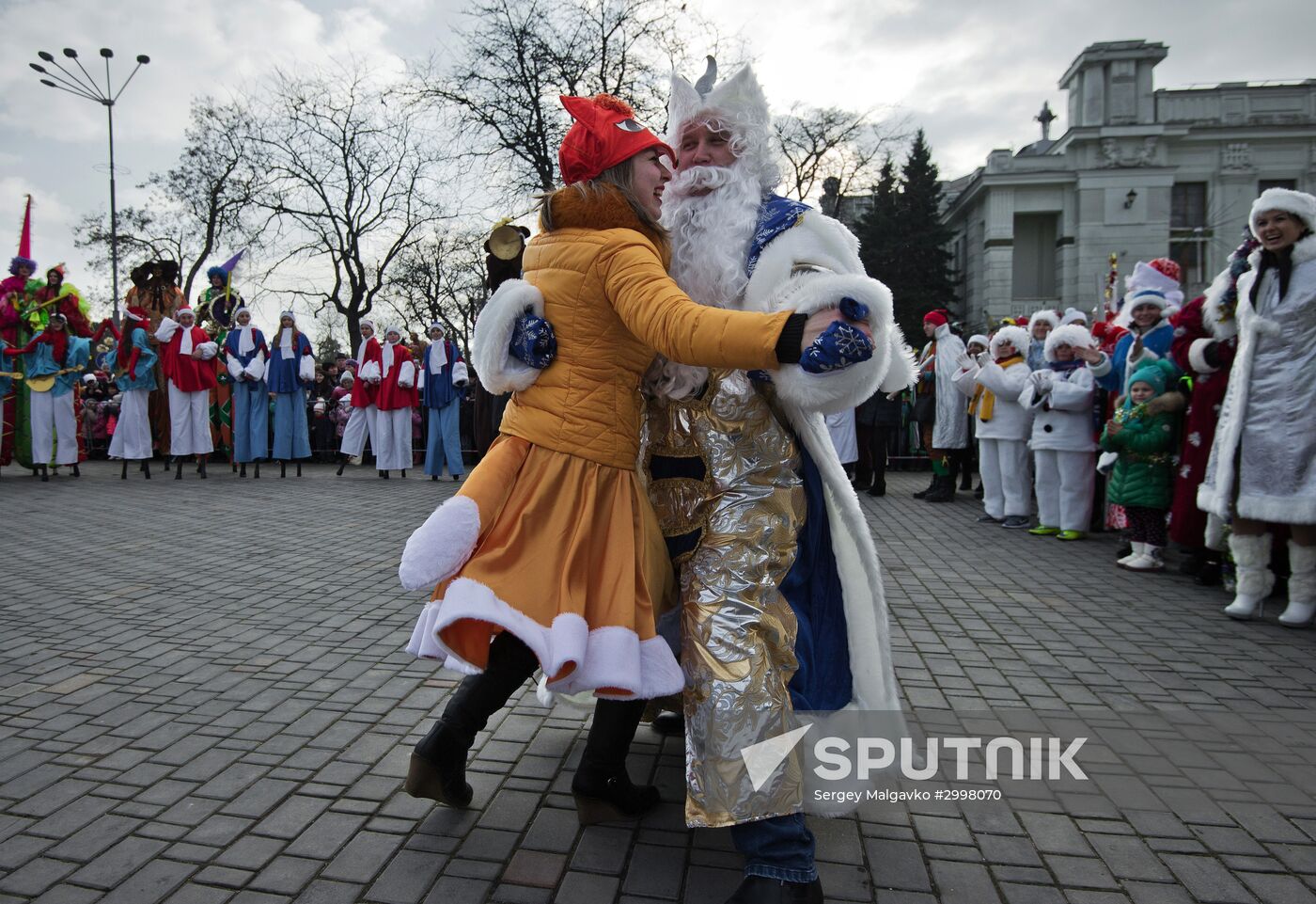 Grandfather Frost parade in Crimea