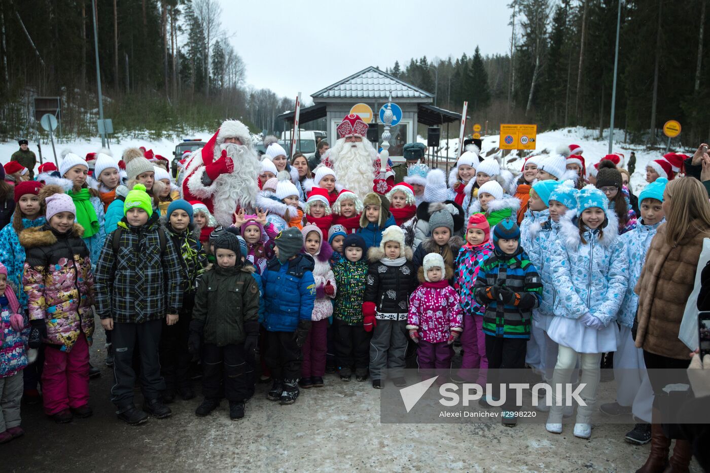 Meeting Russian Father Frost and Finnish Joulupukki in Leningrad Region