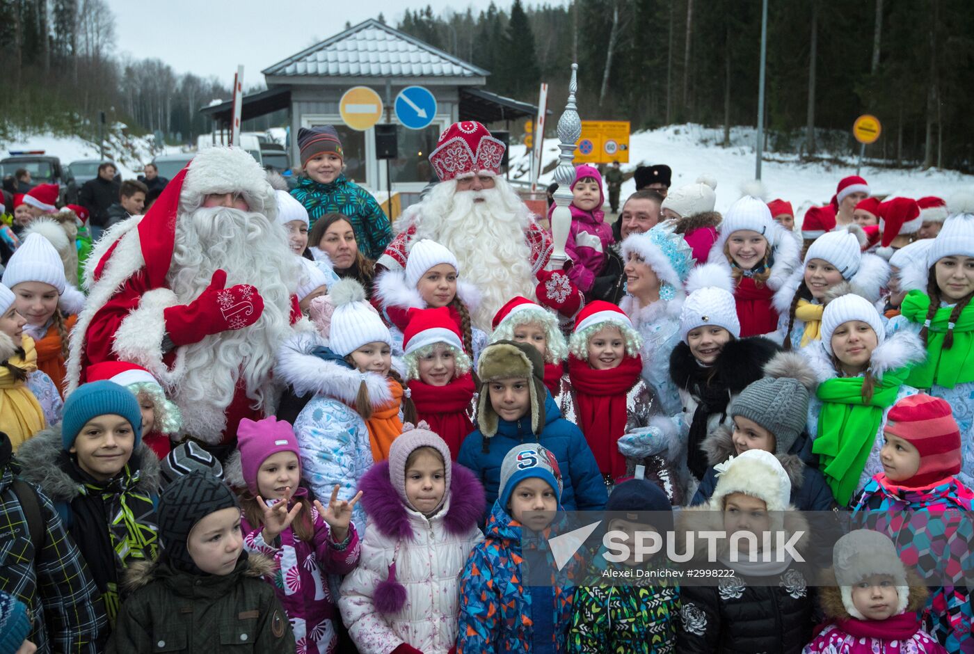 Meeting Russian Father Frost and Finnish Joulupukki in Leningrad Region