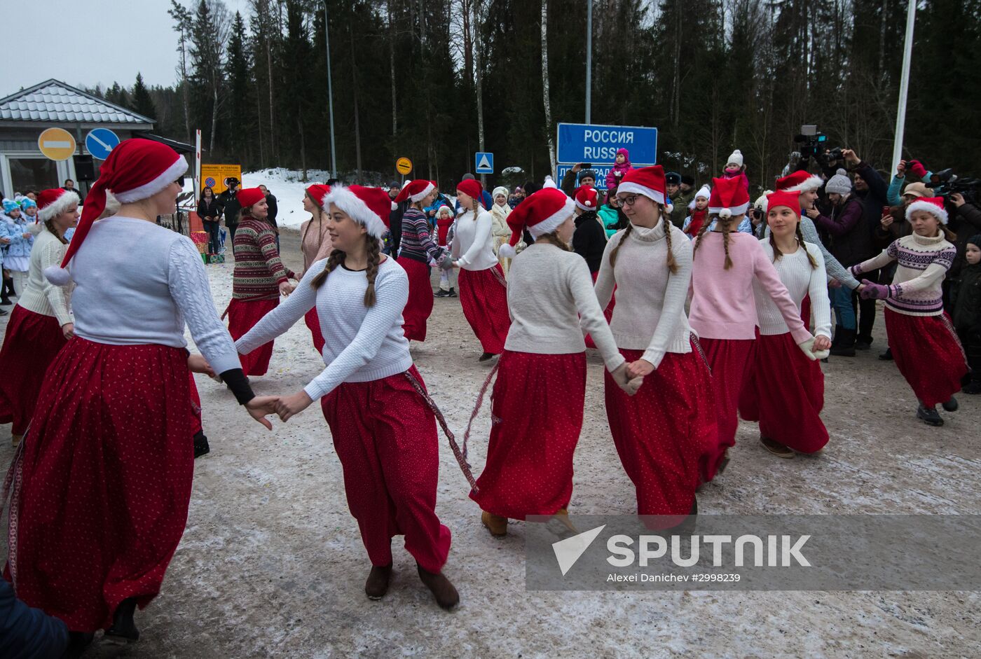 Meeting Russian Father Frost and Finnish Joulupukki in Leningrad Region