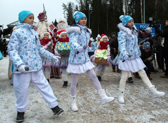 Meeting Russian Father Frost and Finnish Joulupukki in Leningrad Region