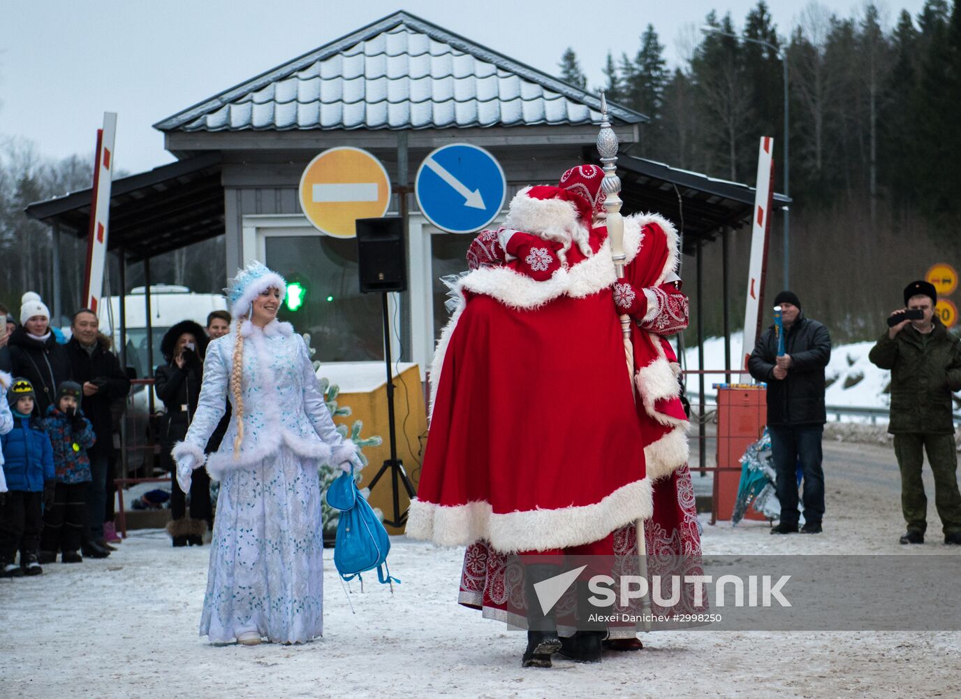 Meeting Russian Father Frost and Finnish Joulupukki in Leningrad Region