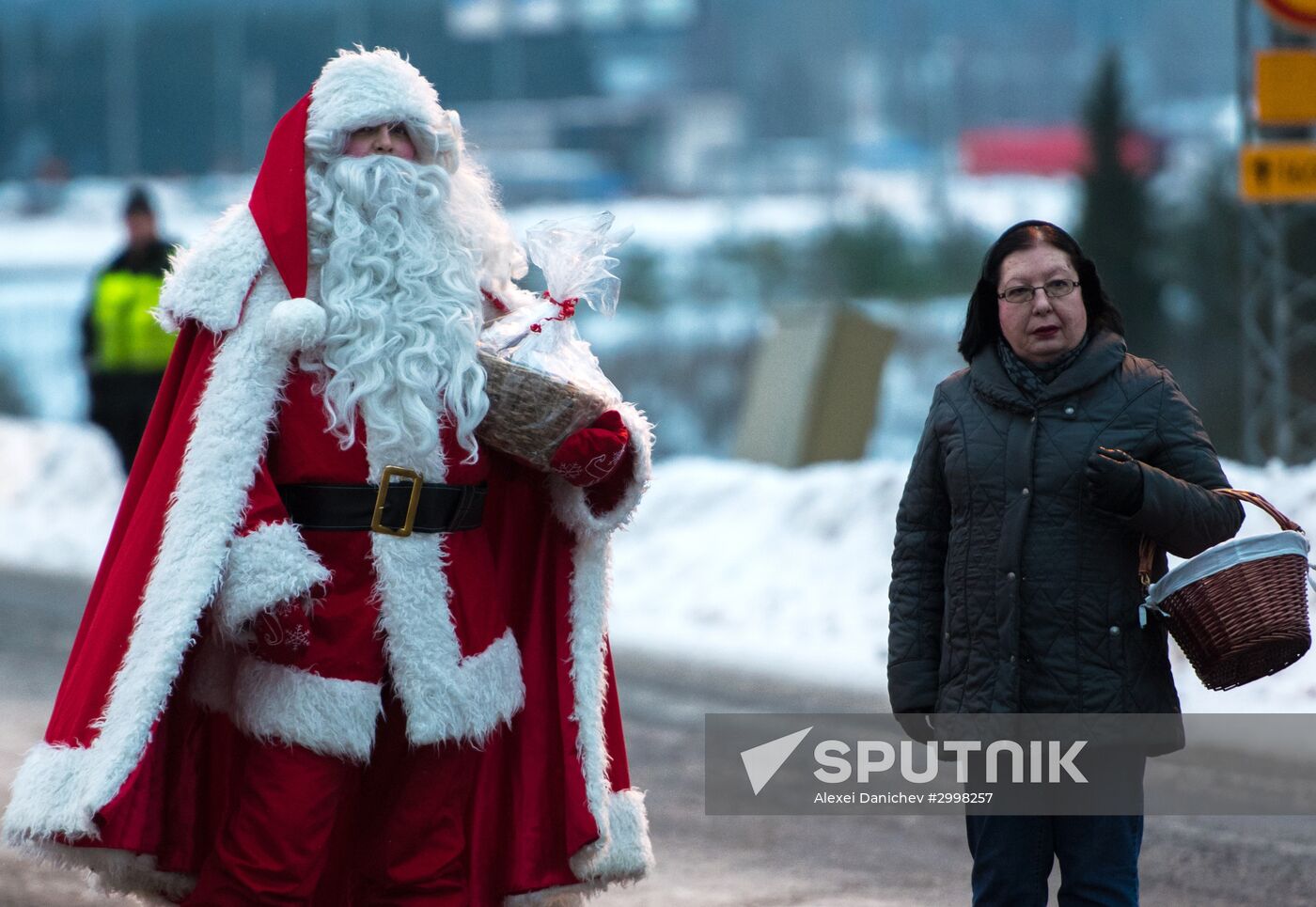 Meeting Russian Father Frost and Finnish Joulupukki in Leningrad Region