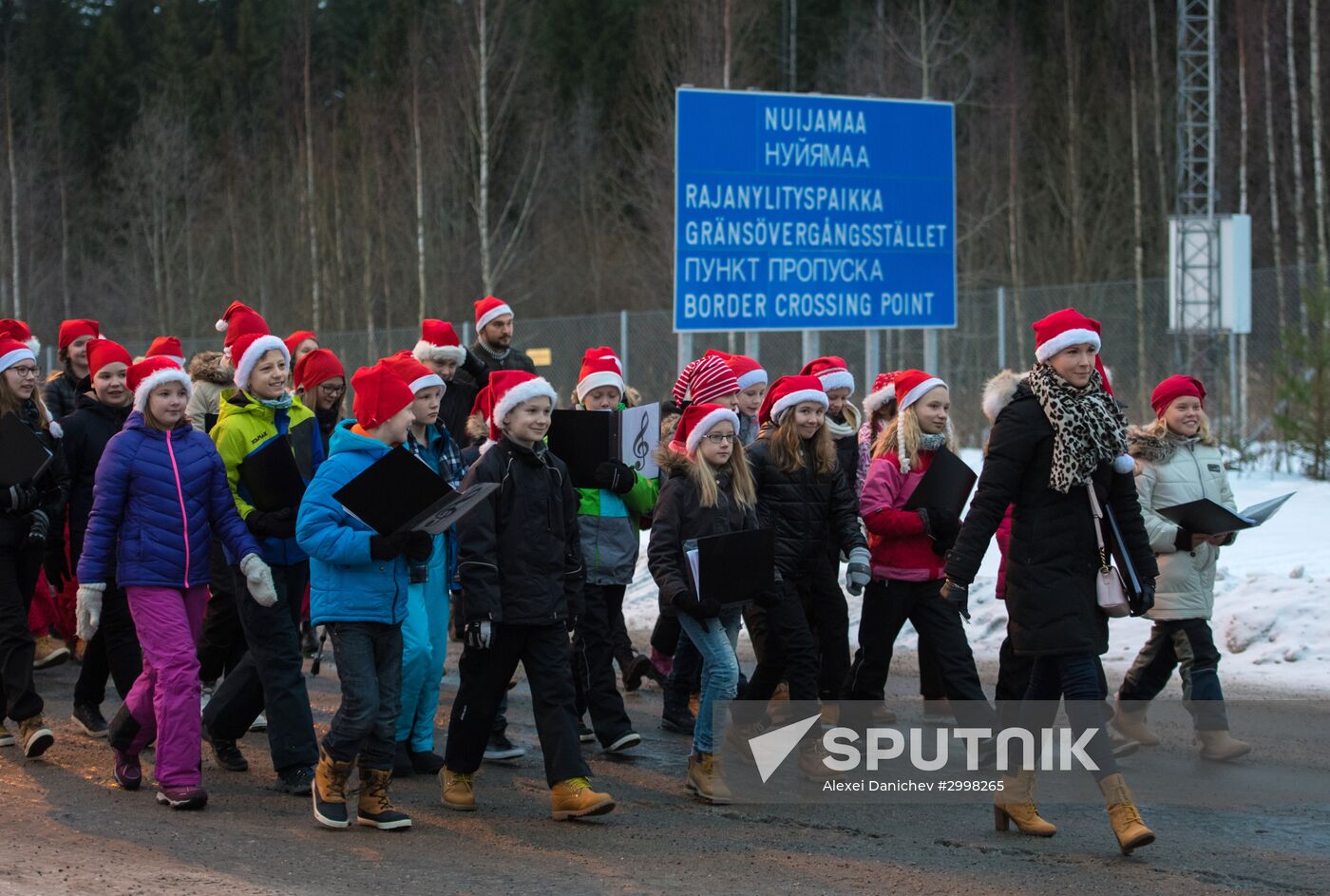 Meeting Russian Father Frost and Finnish Joulupukki in Leningrad Region