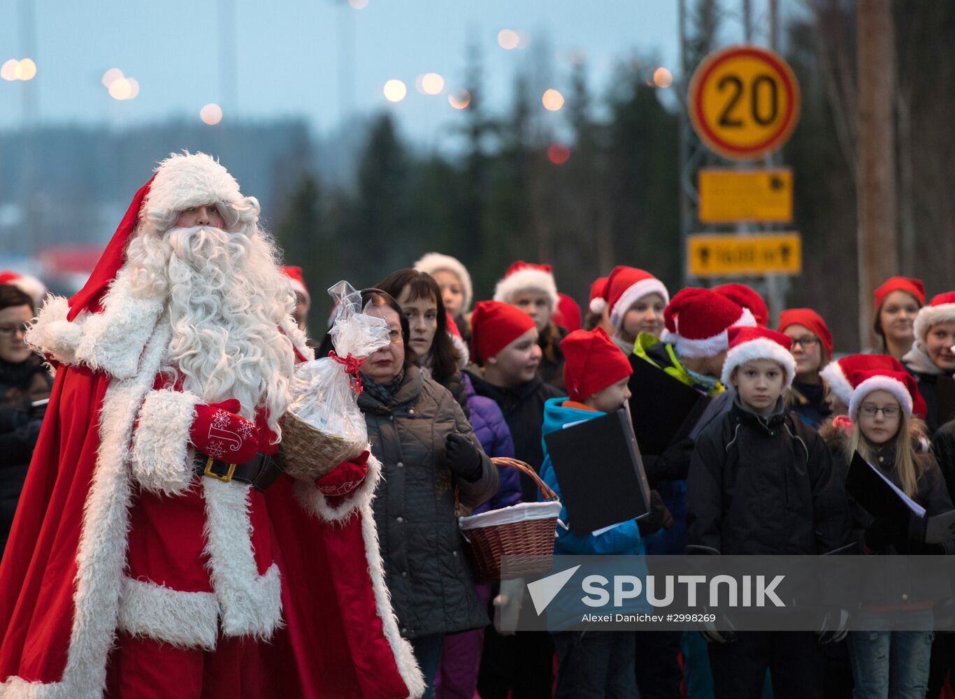 Meeting Russian Father Frost and Finnish Joulupukki in Leningrad Region