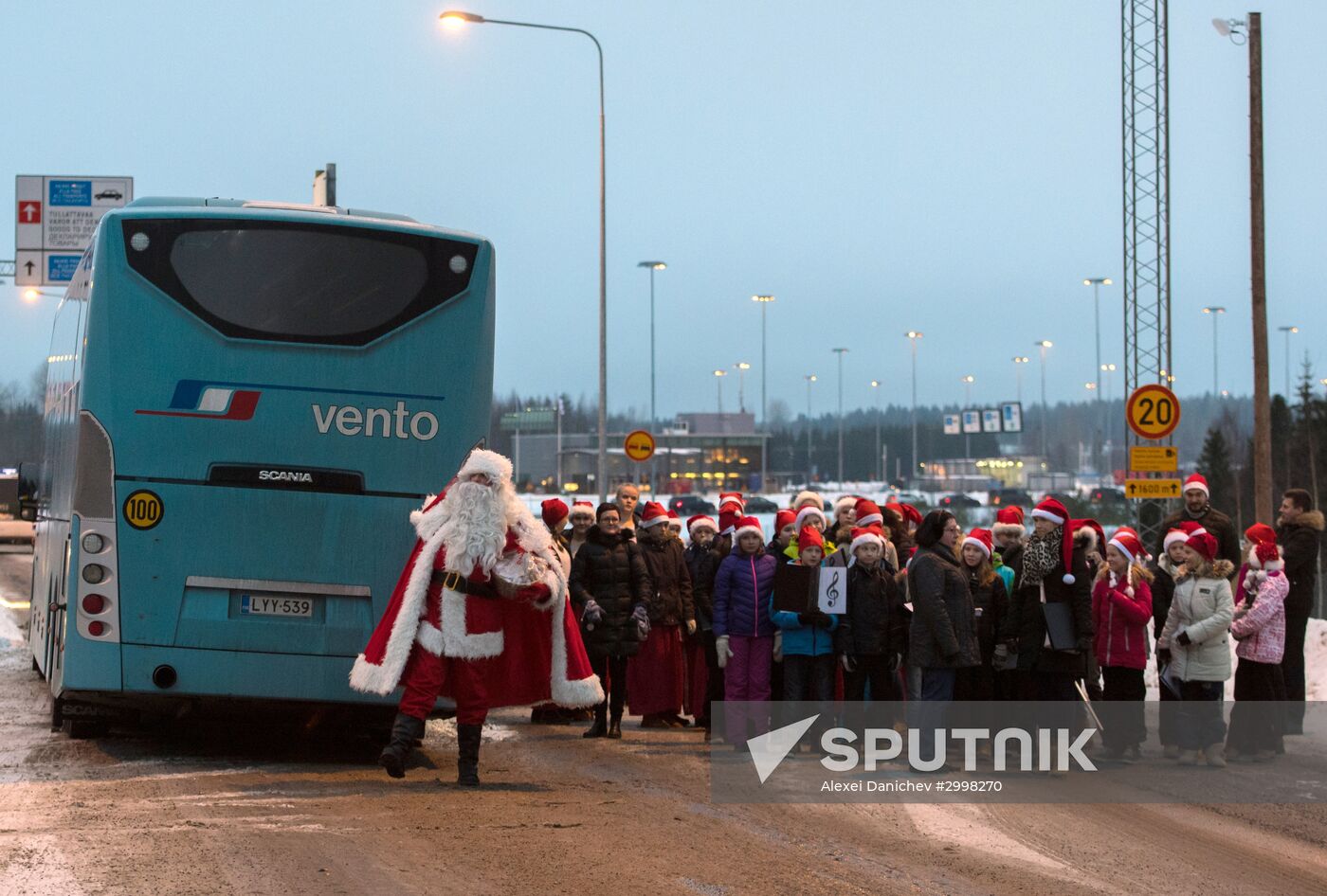 Meeting Russian Father Frost and Finnish Joulupukki in Leningrad Region