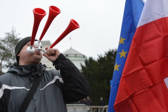 Anti-government rally in Warsaw