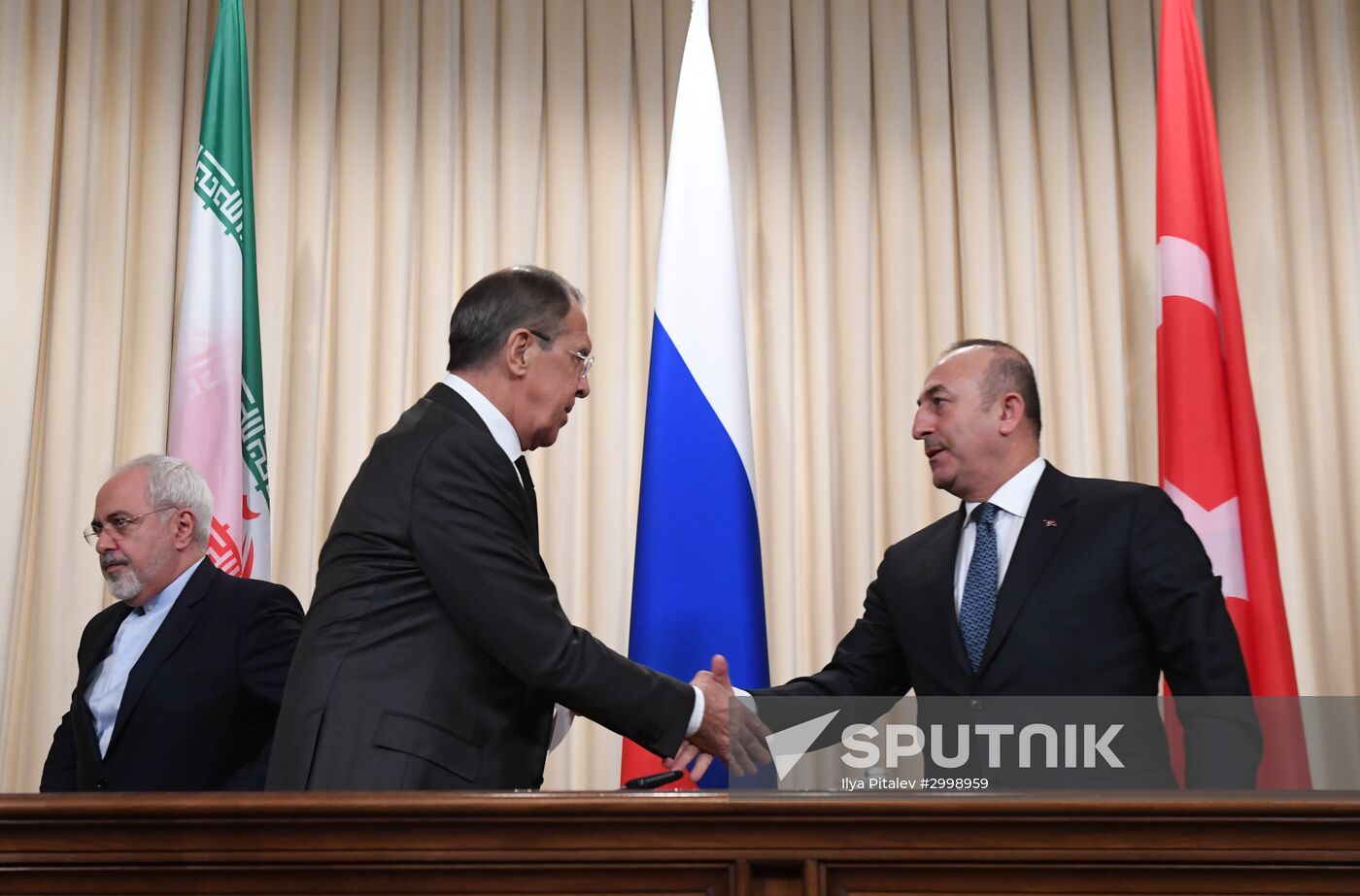 News conference by foreign ministers of Russia, Iran and Turkey