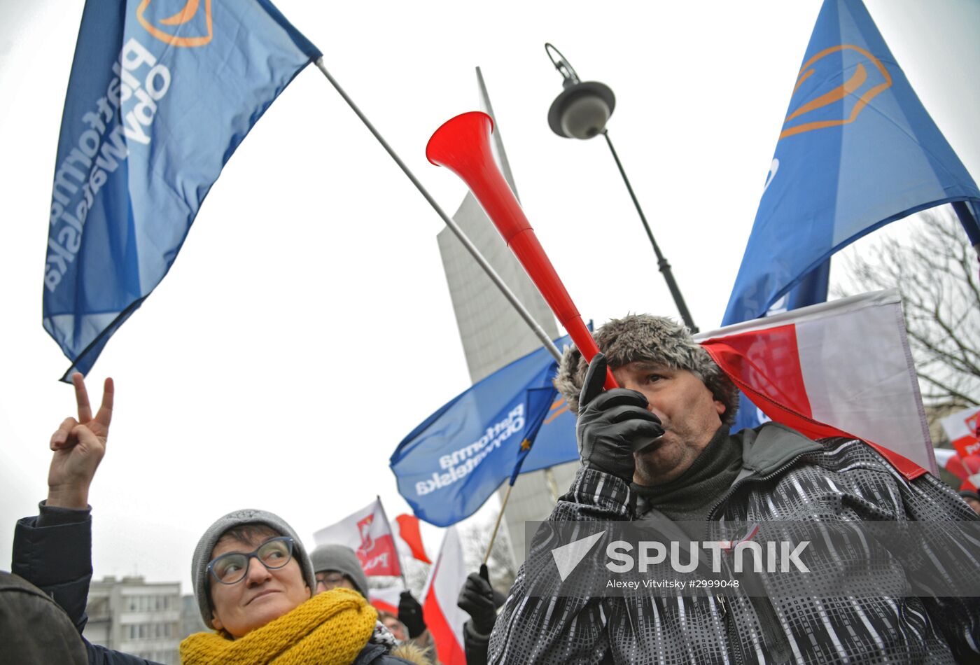 Antigovernment rally in Warsaw
