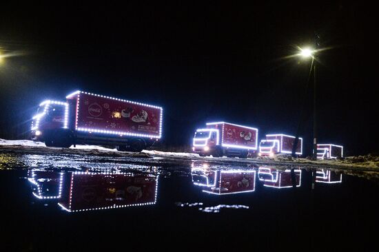 Christmas Coca-Cola caravan in Novgorod Region