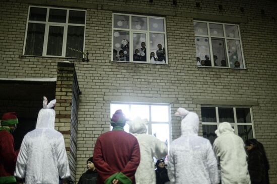 Christmas Coca-Cola caravan in Novgorod Region