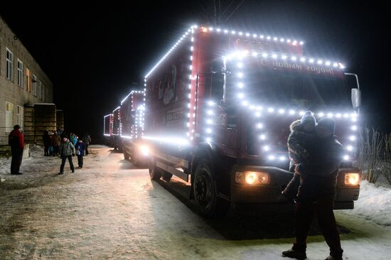 Christmas Coca-Cola caravan in Novgorod Region