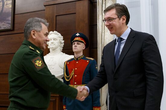 Russian Defence Minister Sergei Shoigu's meeting with Serbian Prime Minister Aleksandar Vučić