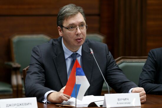 Russian Defence Minister Sergei Shoigu's meeting with Serbian Prime Minister Aleksandar Vučić