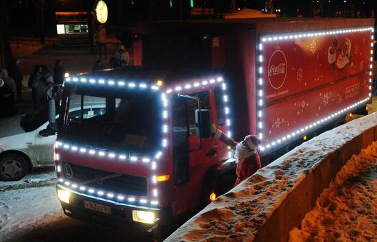 Coca-Cola Christmas trucks in Rostov-on-Don