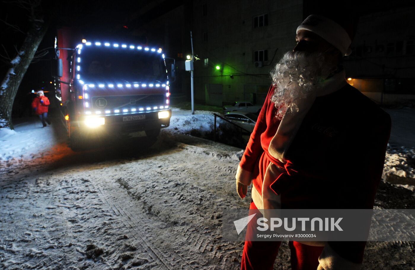 Coca-Cola Christmas truck in Rostov-on-Don