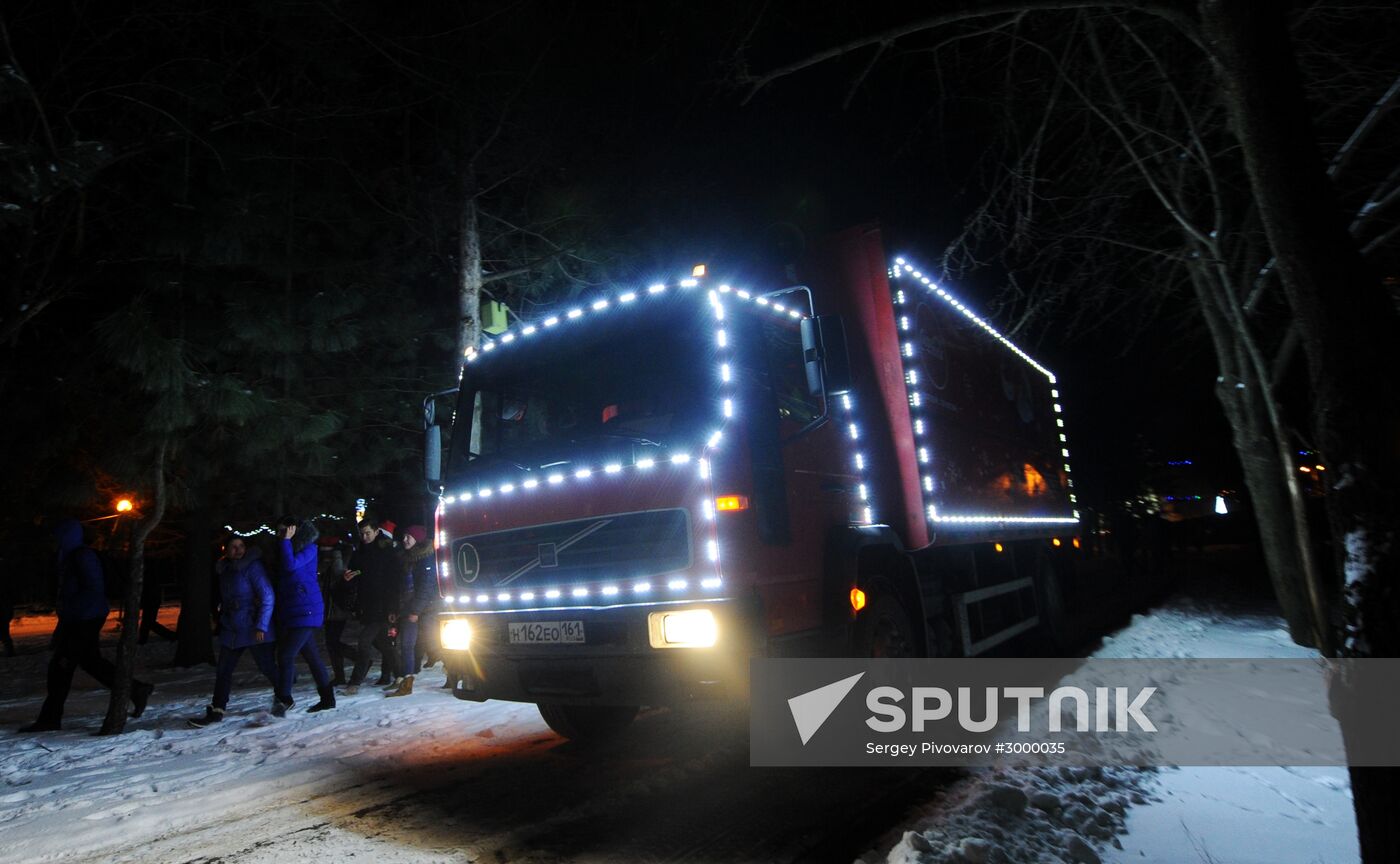 Coca-Cola Christmas truck in Rostov-on-Don