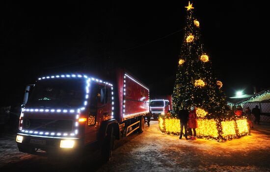 Coca-Cola Christmas truck in Rostov-on-Don
