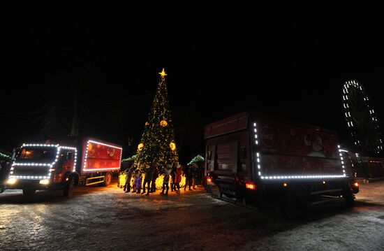 Coca-Cola Christmas truck in Rostov-on-Don