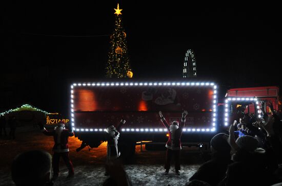 Coca-Cola Christmas truck in Rostov-on-Don