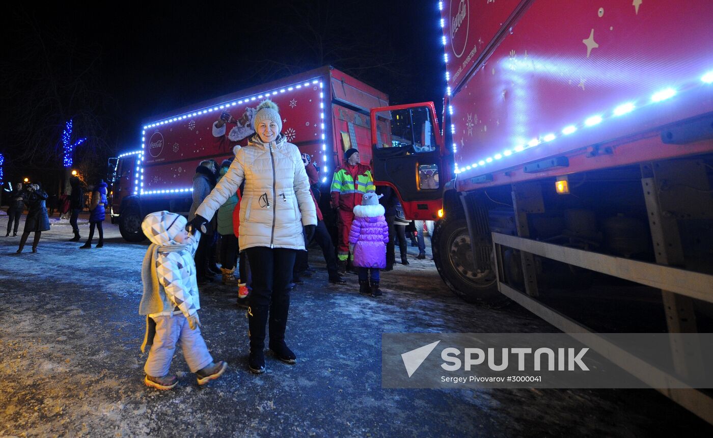 Coca-Cola Christmas truck in Rostov-on-Don