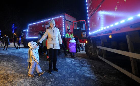 Coca-Cola Christmas truck in Rostov-on-Don
