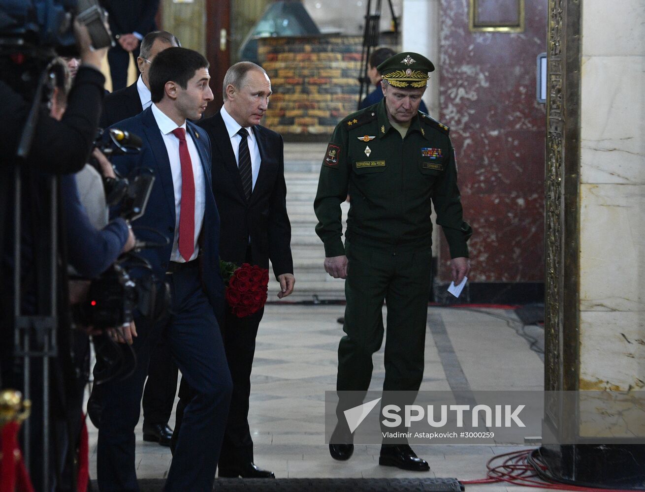 President Vladimir Putin and Prime Minister Dmitry Medvedev pay their last respects to Russian Ambassador to Turkey Andrei Karlov