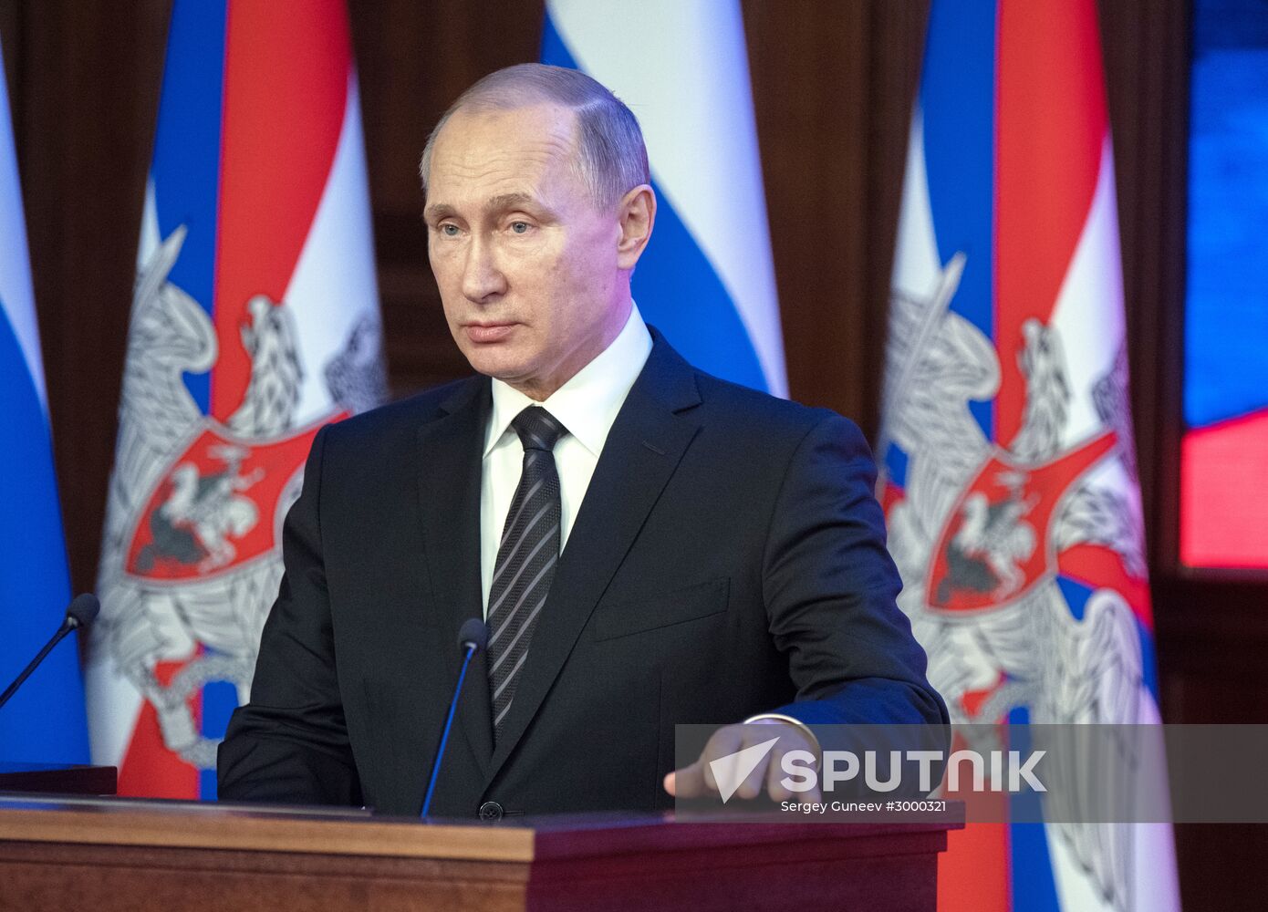 Russian President Vladimir Putin attends expanded meeting of Russian Defense Ministry Board