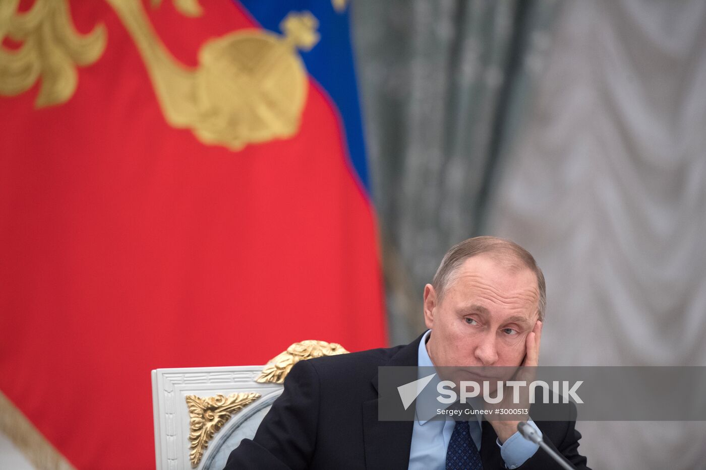 Russian President Vladimir Putin meets with heads of Federation Council and State Duma