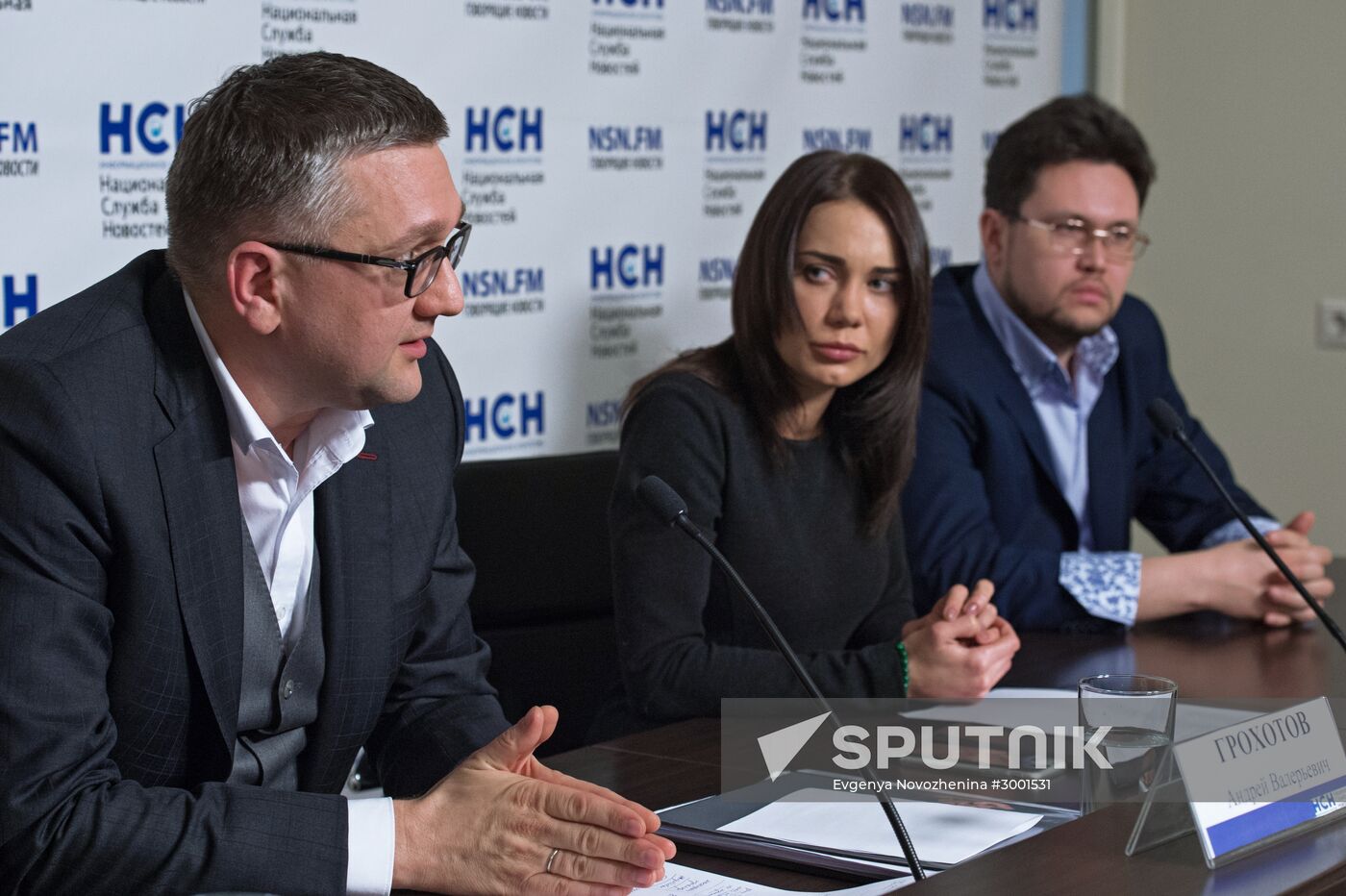 Nikita Belykh's bride Reifert, lawyer Grokhotov give news conference