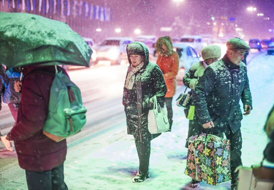 Holiday illumination in Bishkek