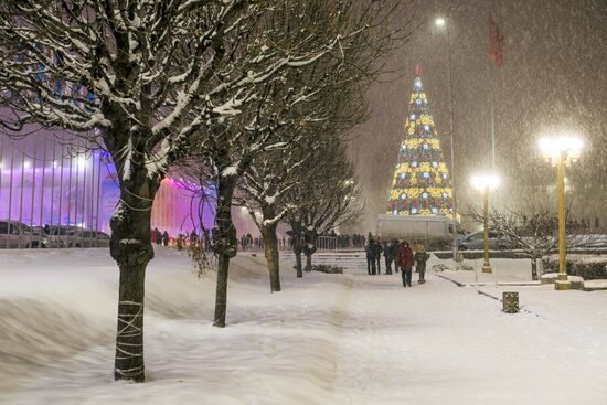 Holiday illumination in Bishkek