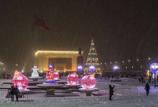 New Year illumination in Bishkek