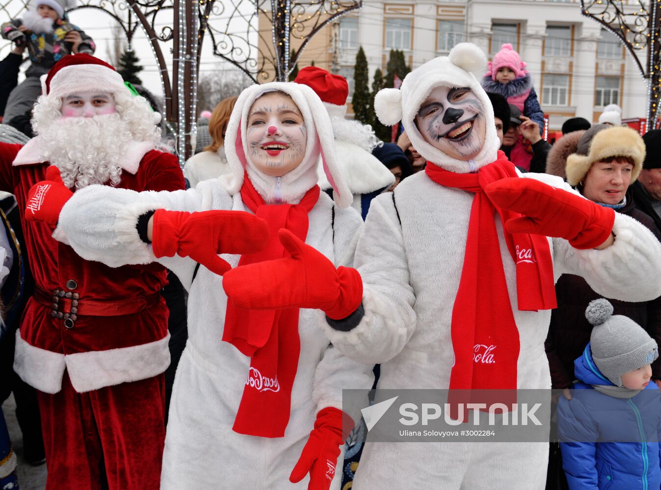 Fathers Frost parade across Russia