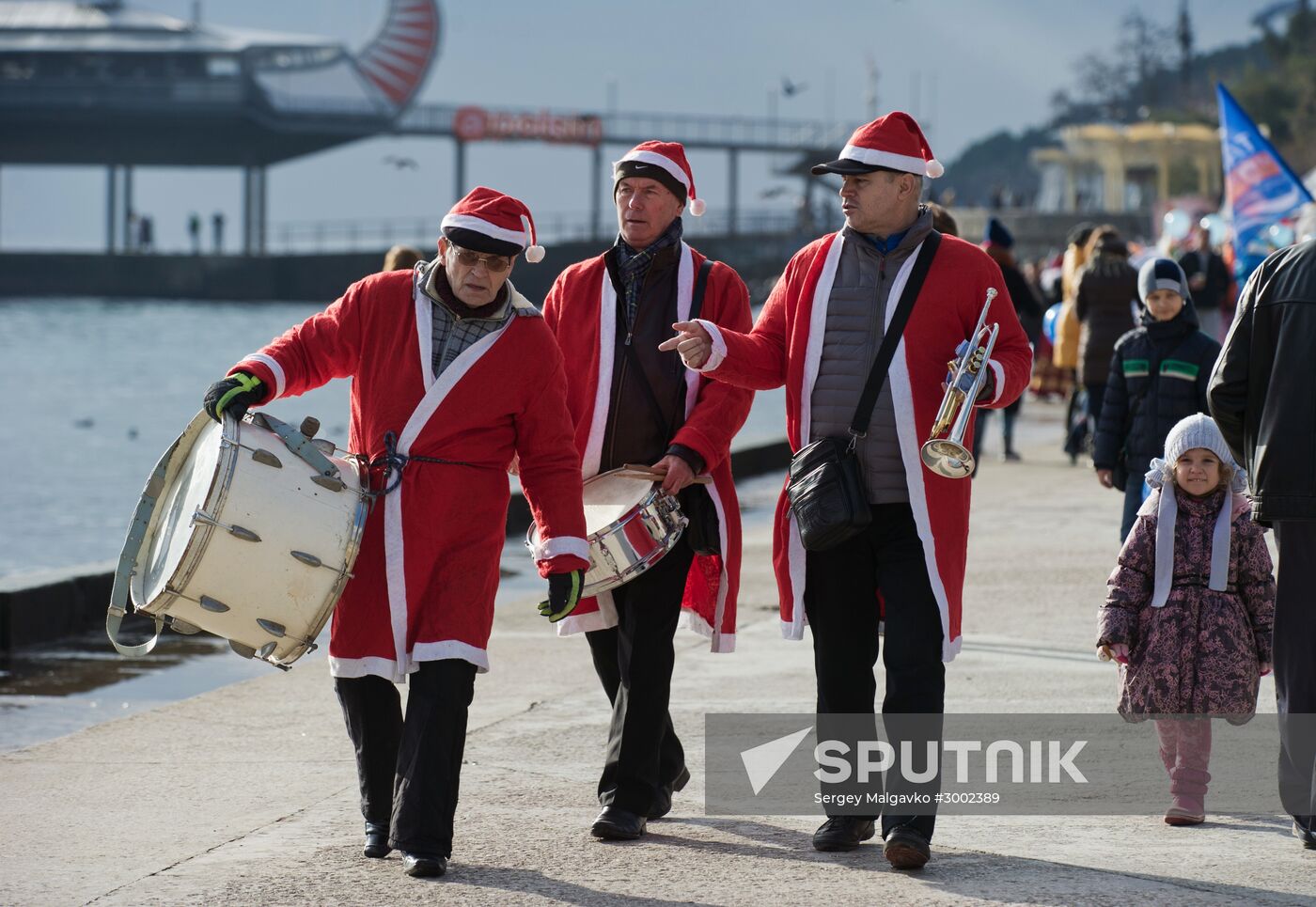 Fathers Frost parade across Russia