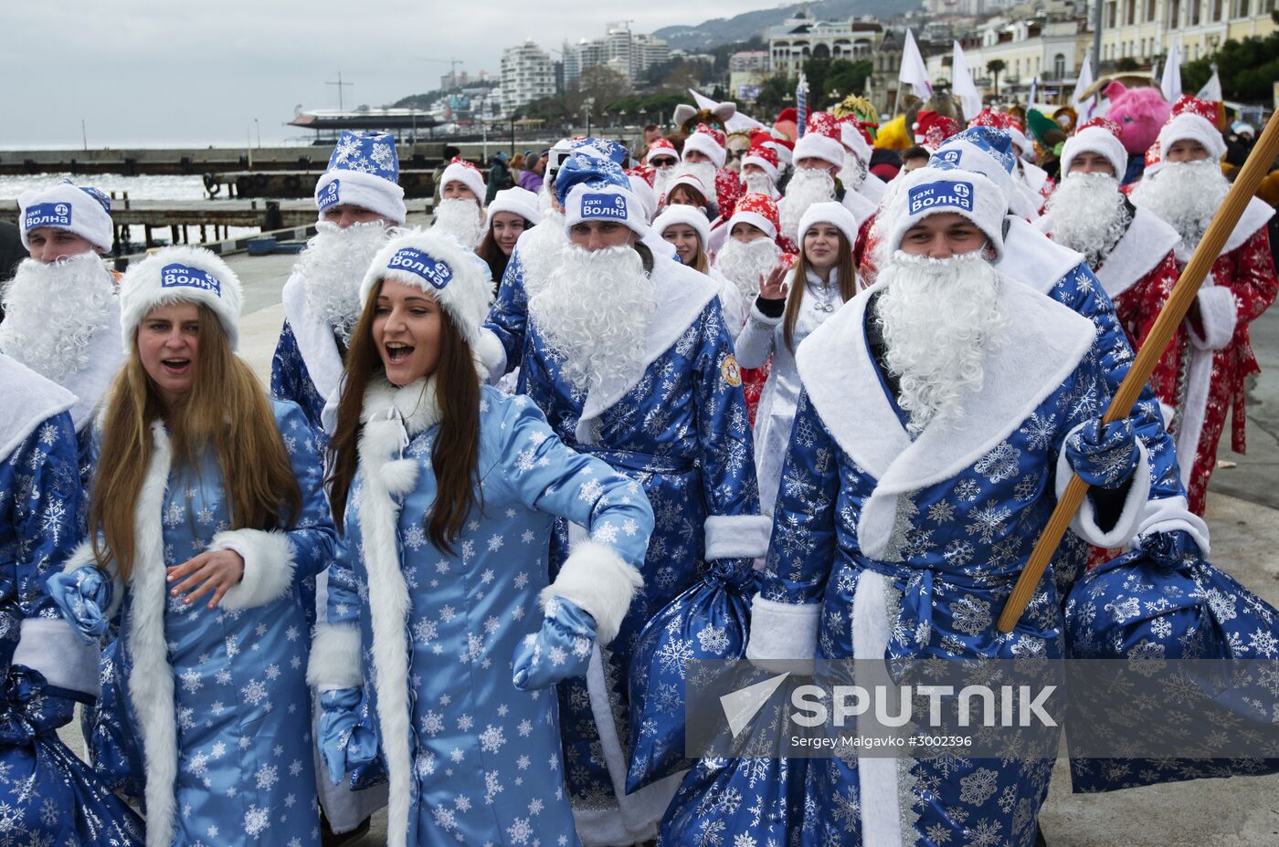 Fathers Frost parade across Russia