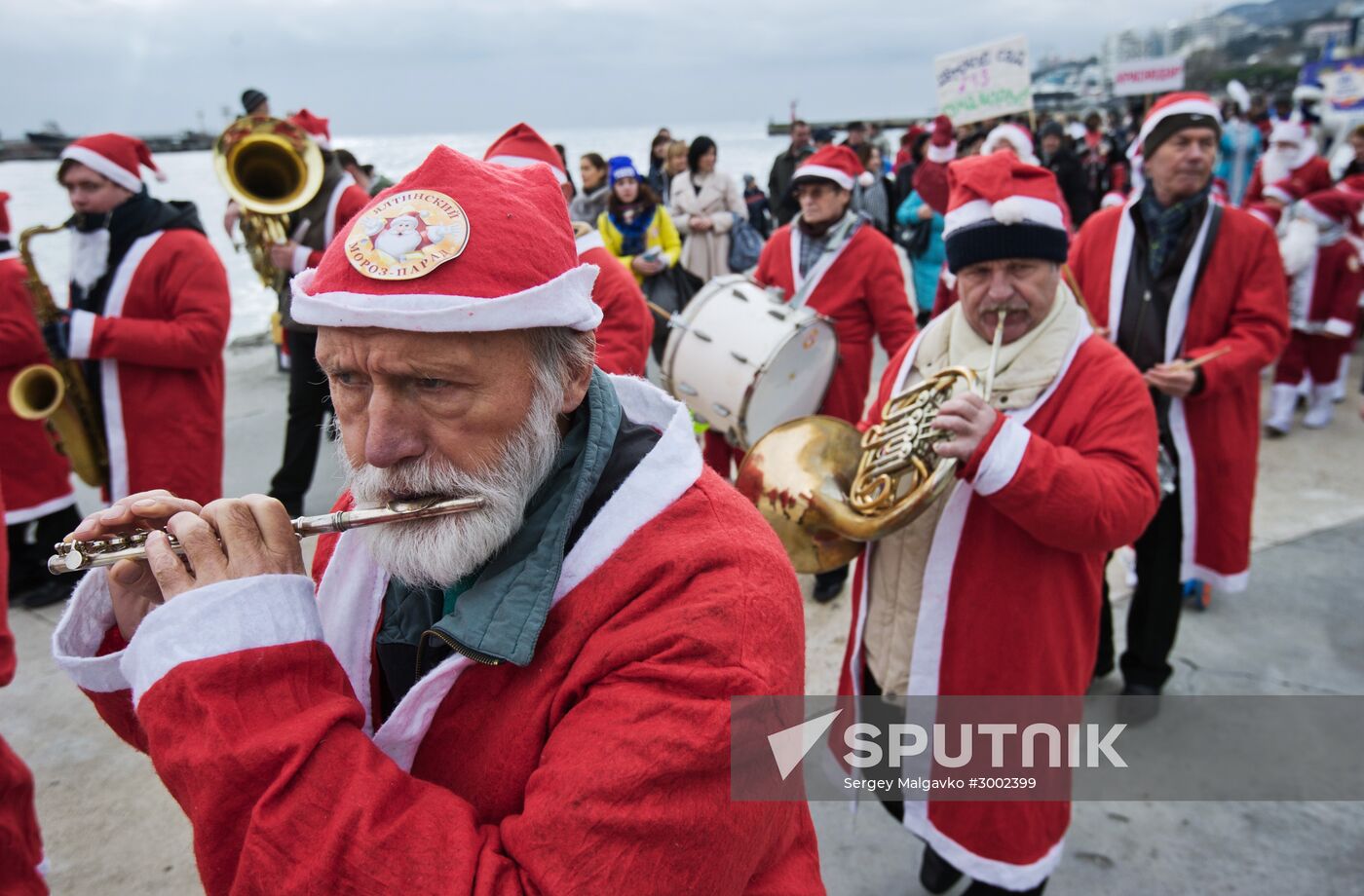 Fathers Frost parade across Russia