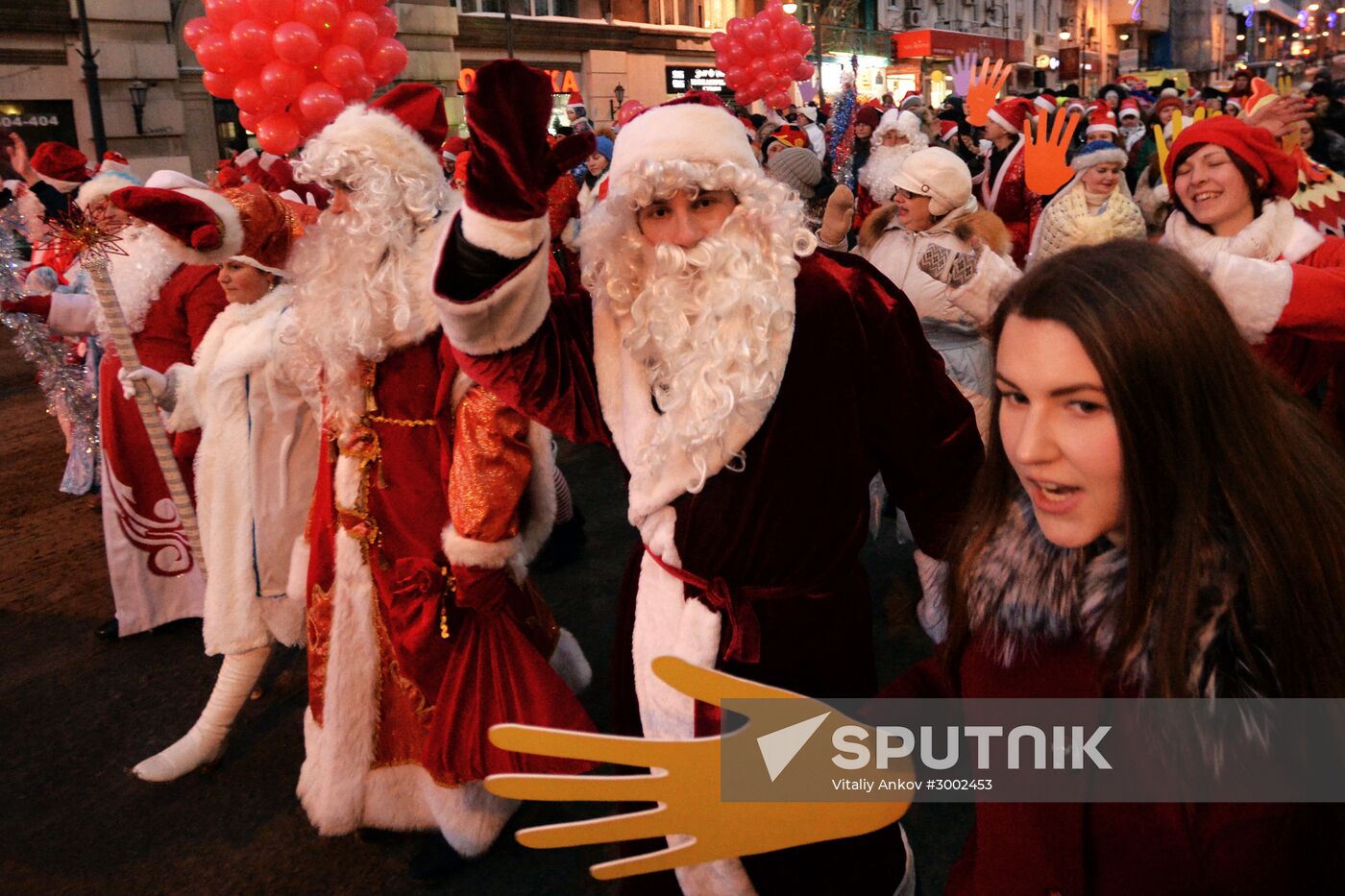 Fathers Frost parade across Russia