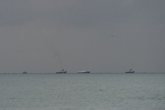 Russian Defense Ministry's TU-154 aircraft crash site in Sochi
