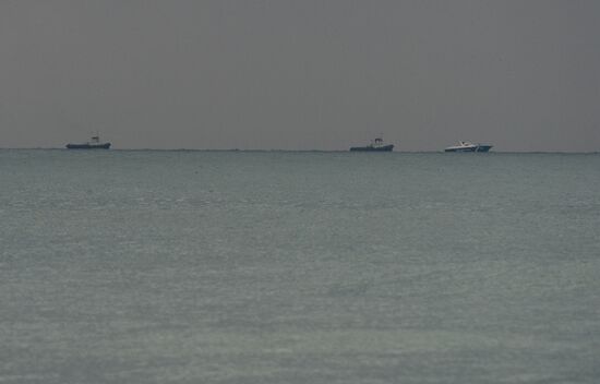 Russian Defense Ministry's TU-154 aircraft crash site in Sochi