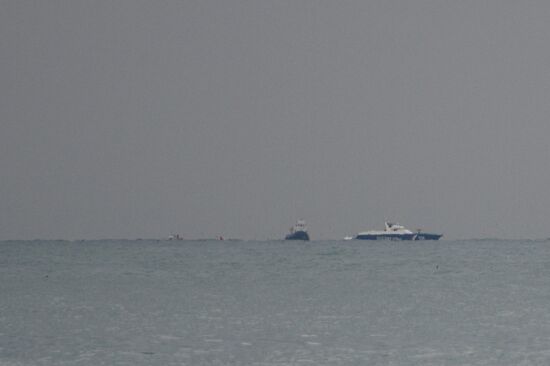 Russian Defense Ministry's TU-154 aircraft crash site in Sochi