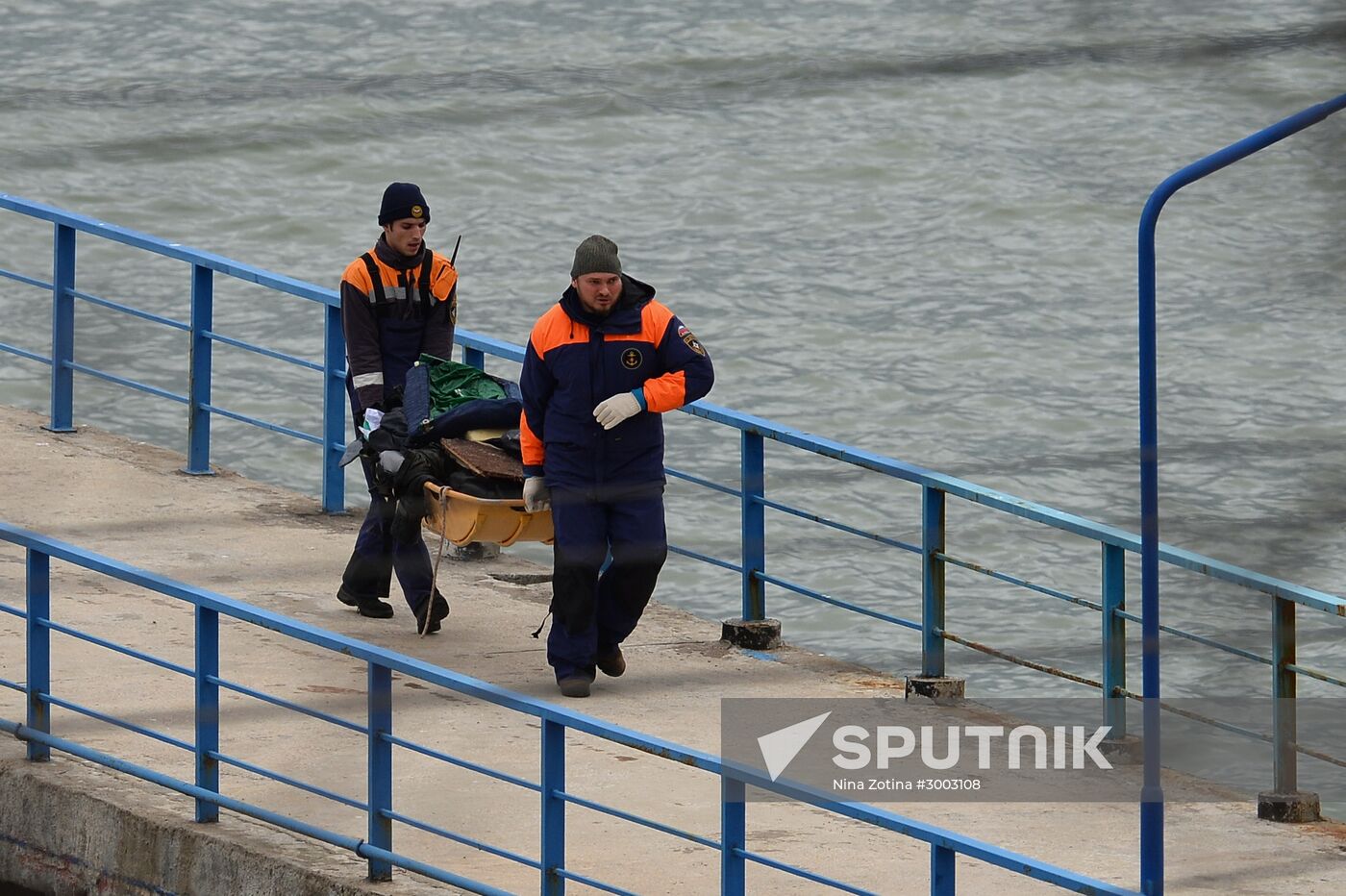 Rescue operation at Russian Defense Ministry's TU-154 aircraft crash site in Sochi