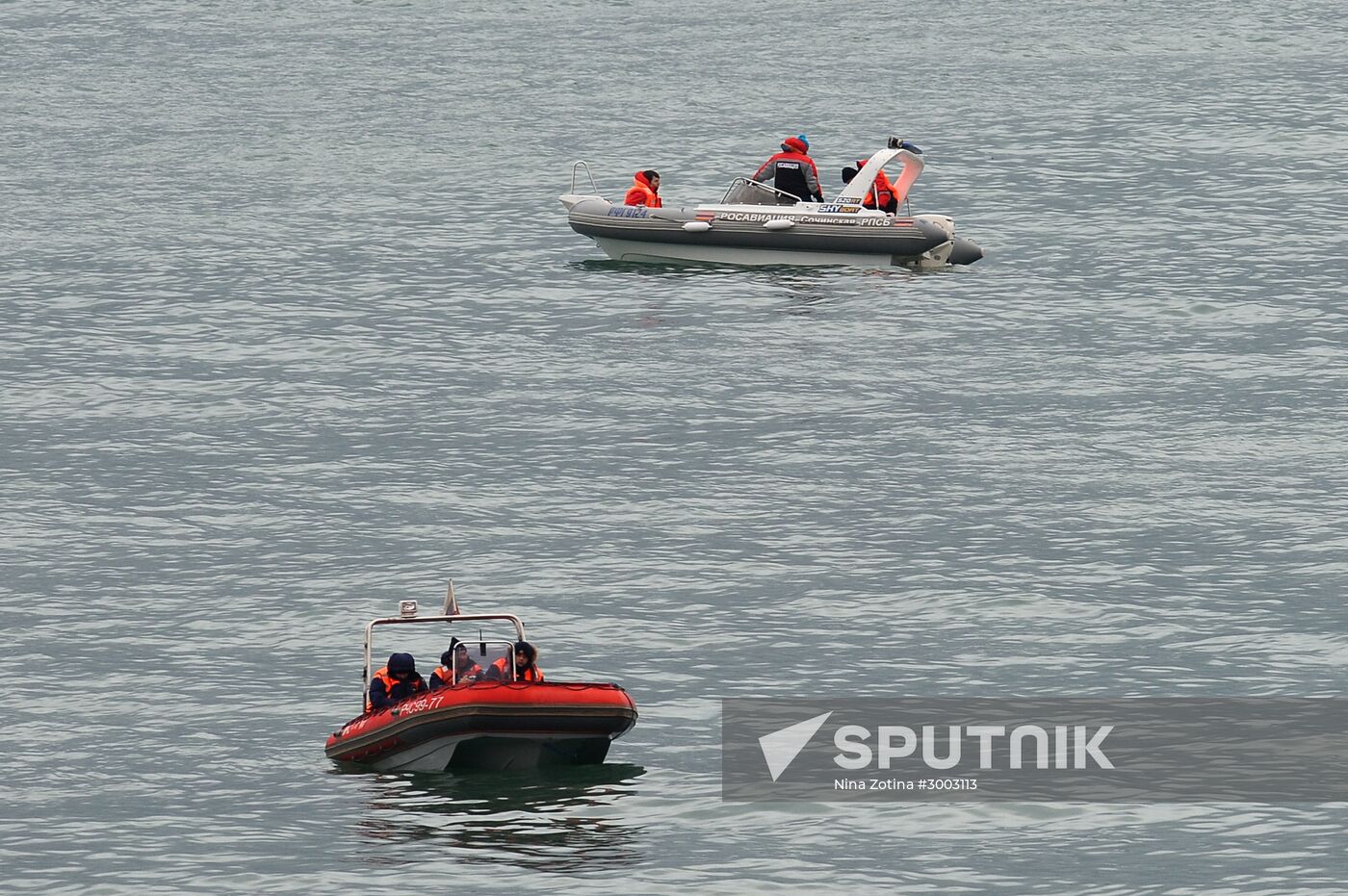 Rescue operation at Russian Defense Ministry's TU-154 aircraft crash site in Sochi
