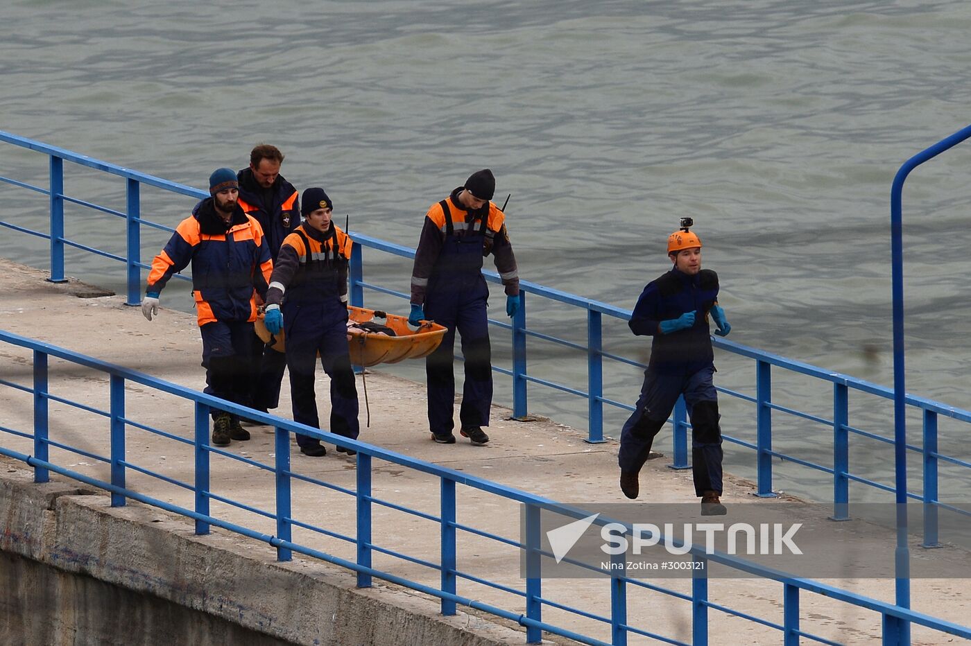 Rescue operation at Russian Defense Ministry's TU-154 aircraft crash site in Sochi