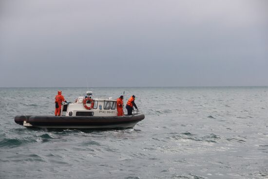 Russian Defense Ministry's TU-154 aircraft crash site in Sochi