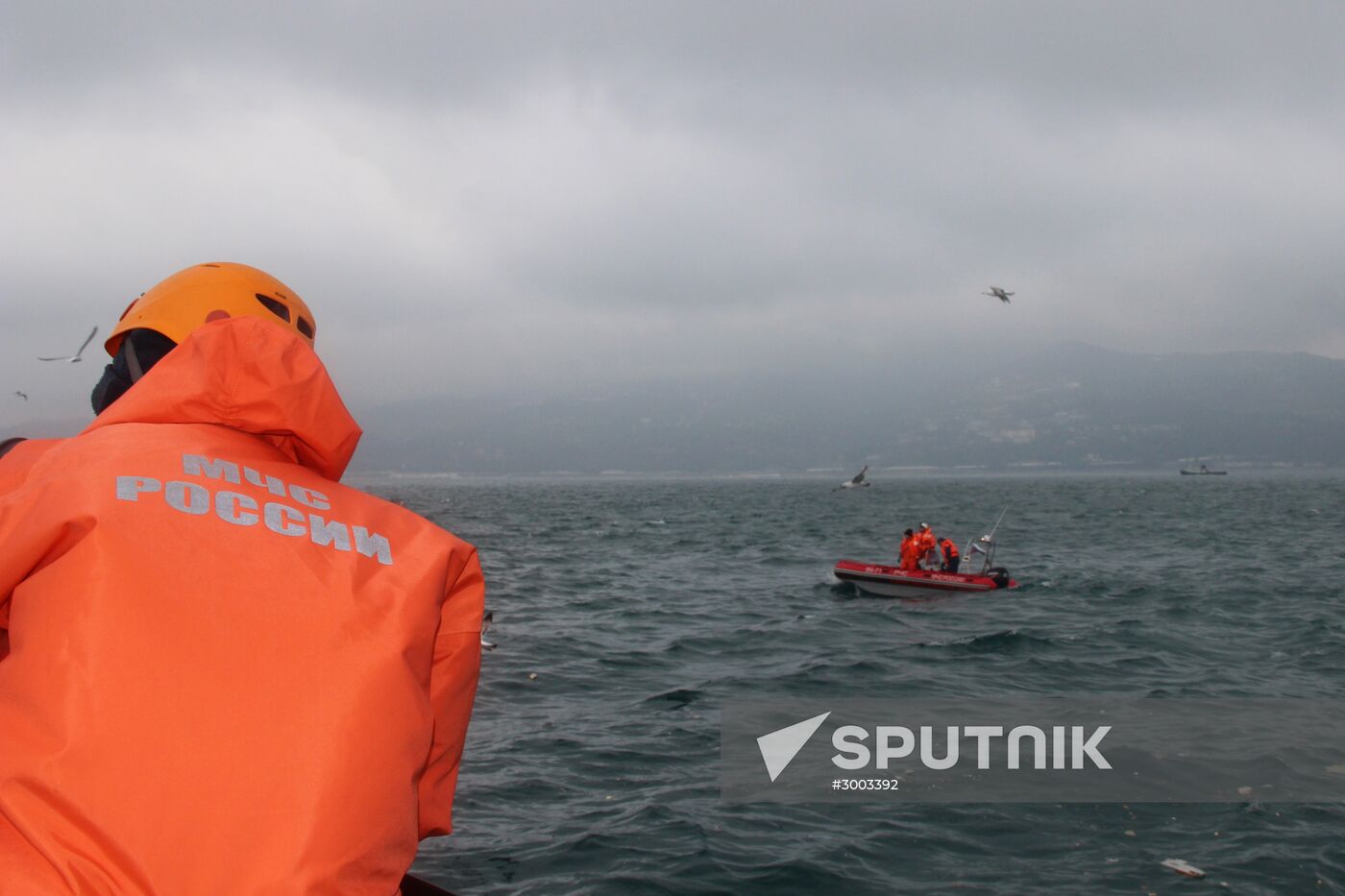 Russian Defense Ministry's TU-154 aircraft crash site in Sochi