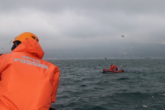 Russian Defense Ministry's TU-154 aircraft crash site in Sochi