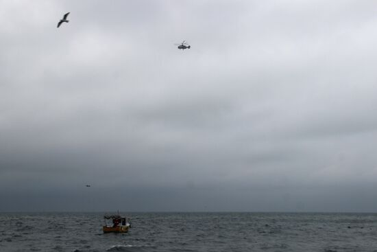 Russian Defense Ministry's TU-154 aircraft crash site in Sochi