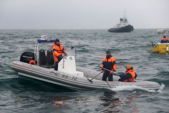 Russian Defense Ministry's TU-154 aircraft crash site in Sochi